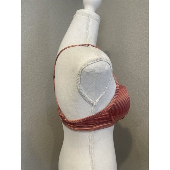 La Vie En Rose Aqua push up bikini top pink Mauve Striped XS Underwire Swim - Picture 7 of 10